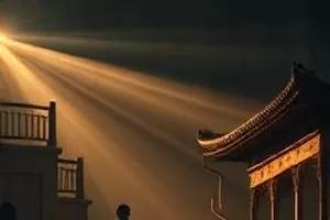 《旧钟表店》封面：柜台上的齿轮与放大镜